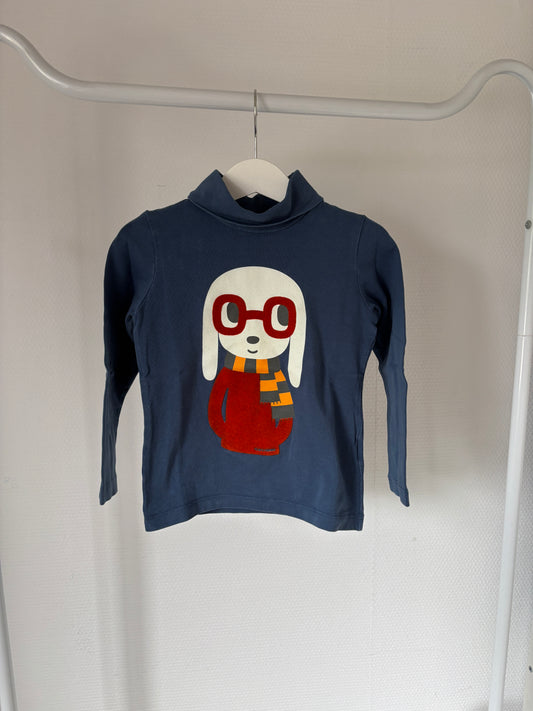 Blauwgrijze longsleeve met rolkraag