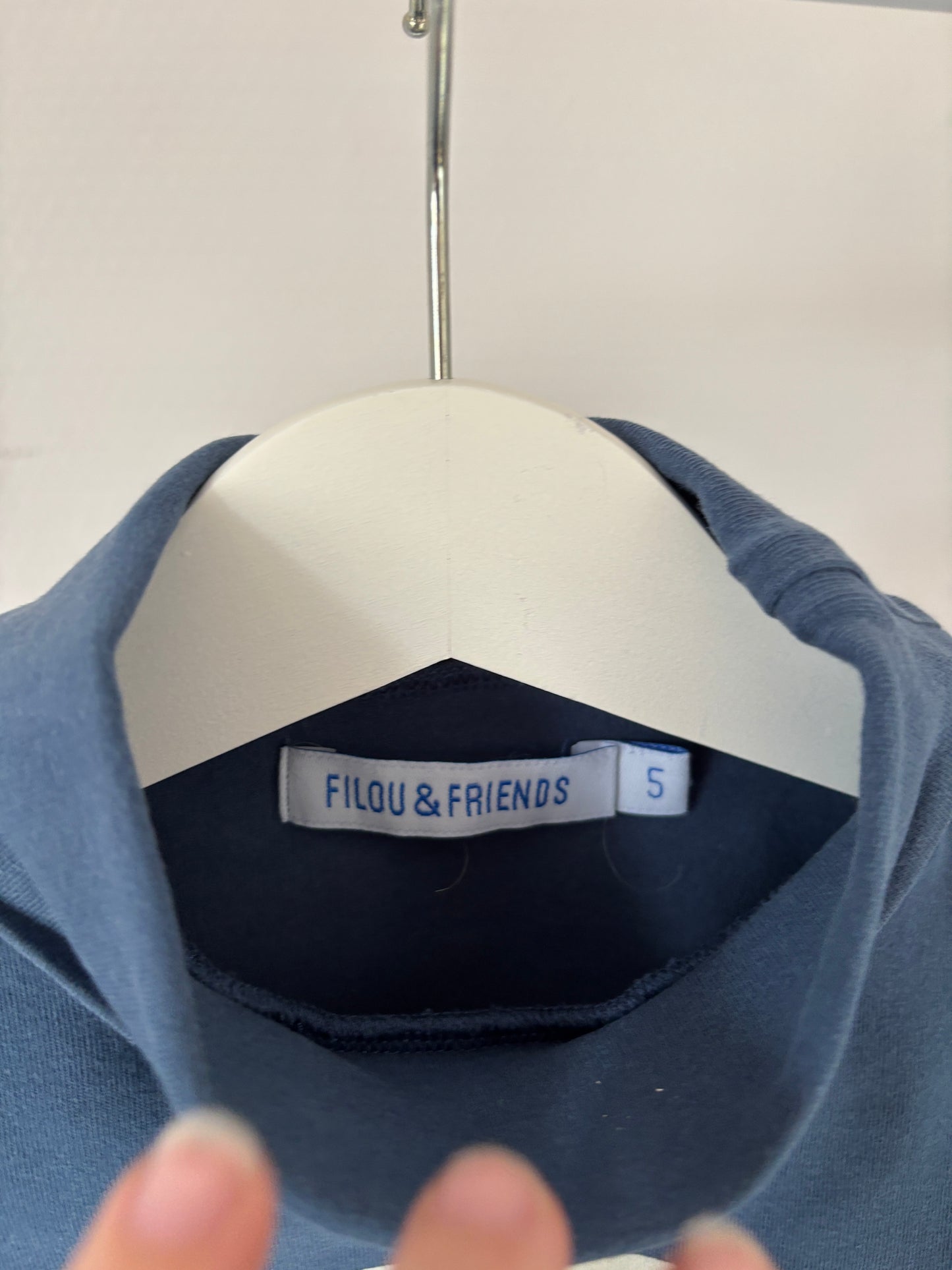 Blauwgrijze longsleeve met rolkraag