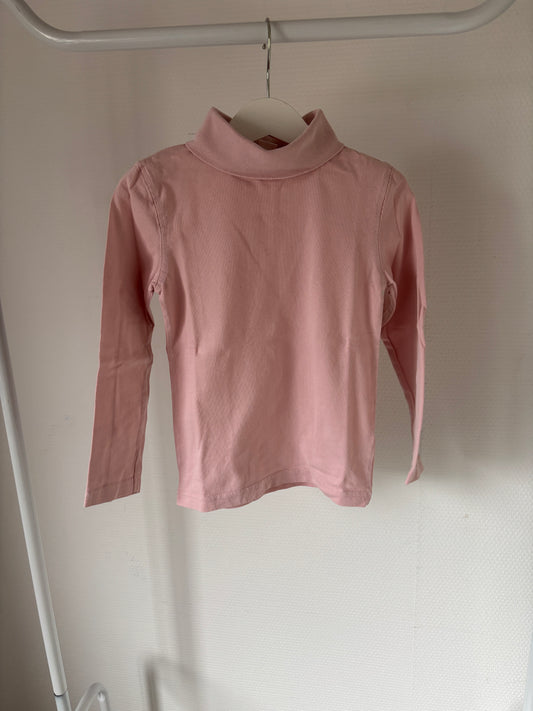 Lichtroze longsleeve met rolkraag