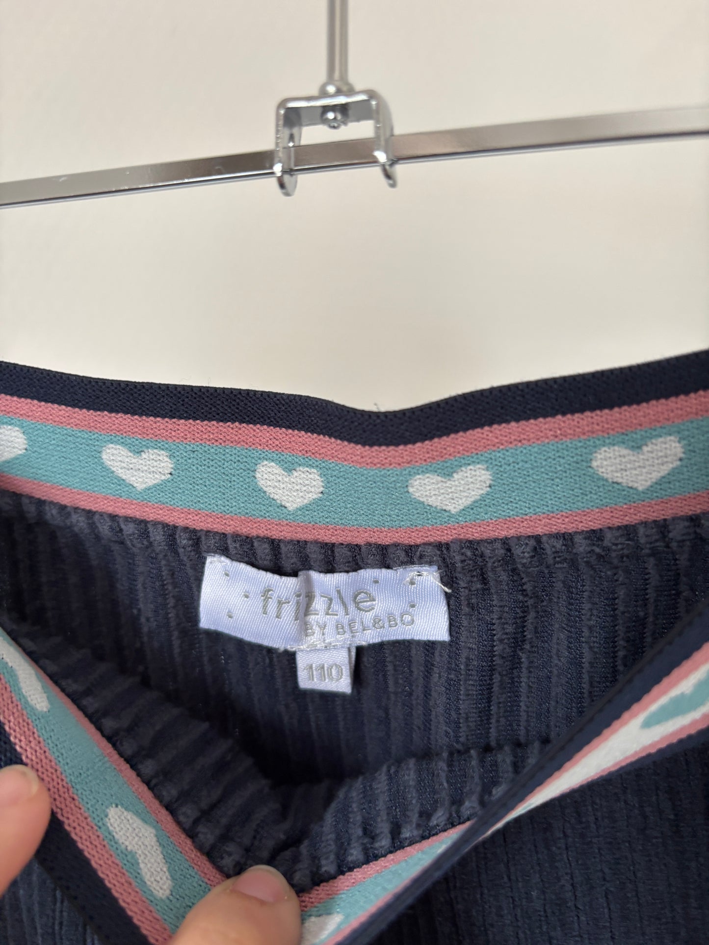 Marineblauwe ribfluwelen rokje