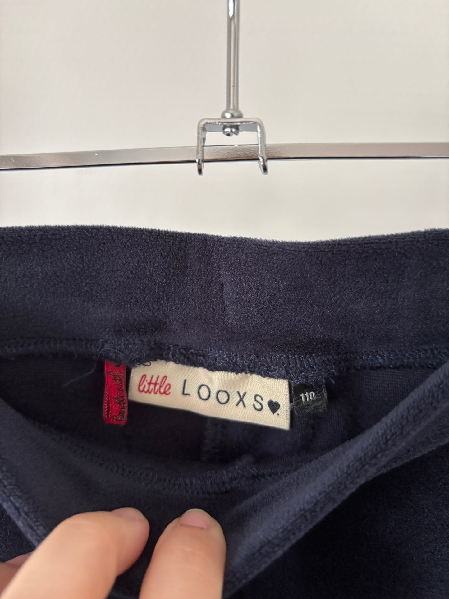 Marineblauwe fluwelen broek