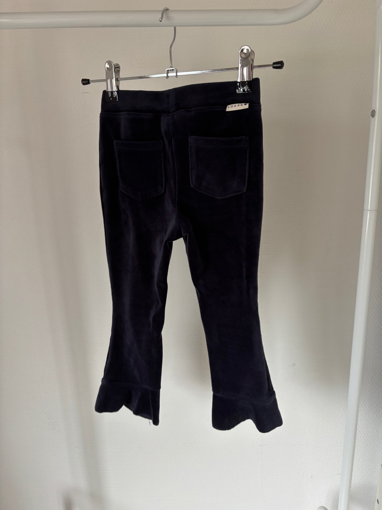 Marineblauwe fluwelen broek