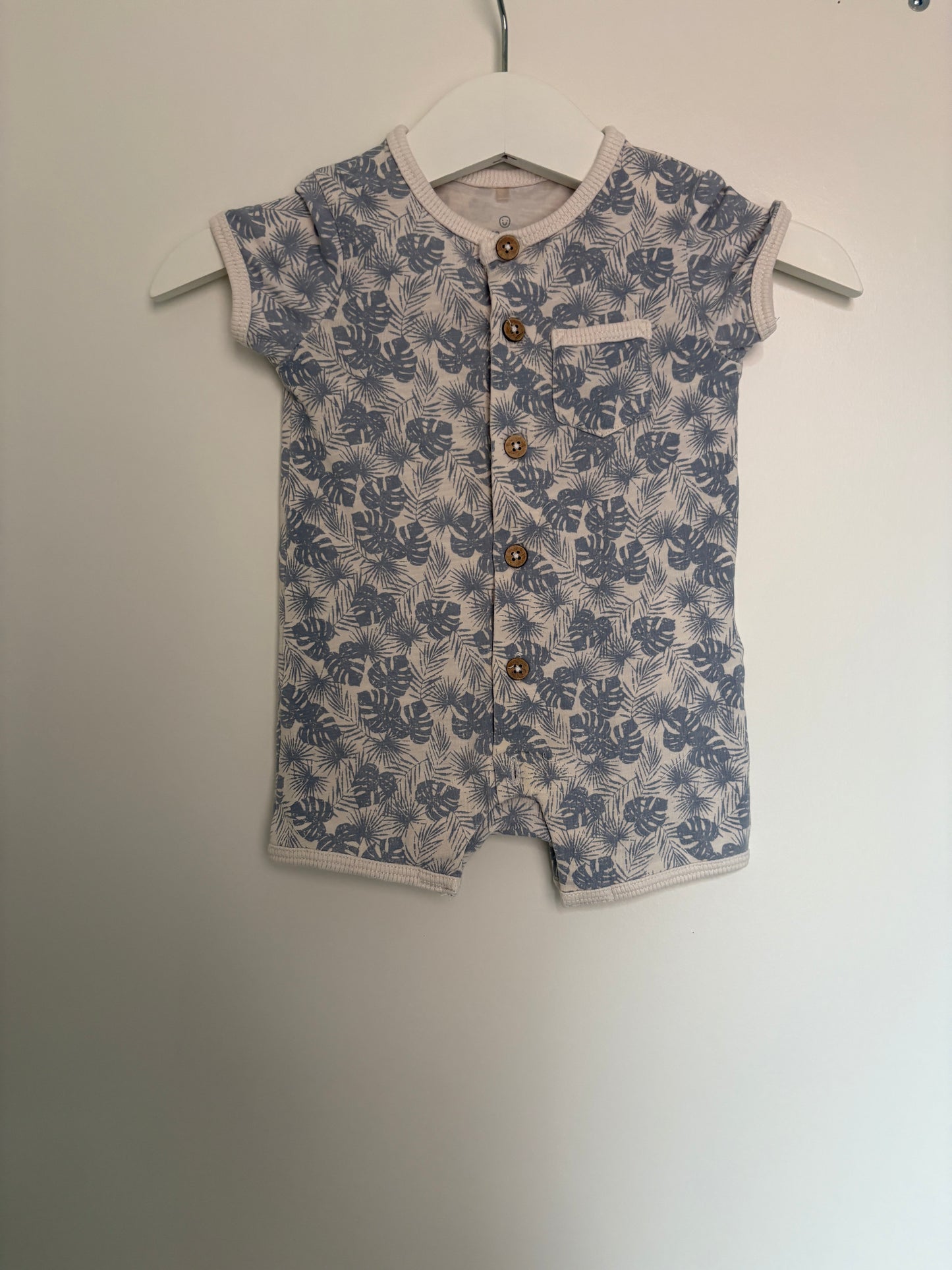 Zomerboxpakje met blauwe palmbladeren