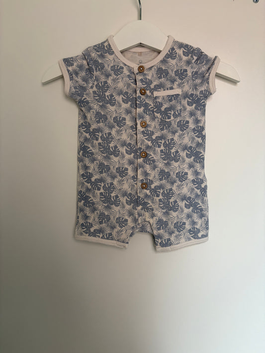 Zomerboxpakje met blauwe palmbladeren