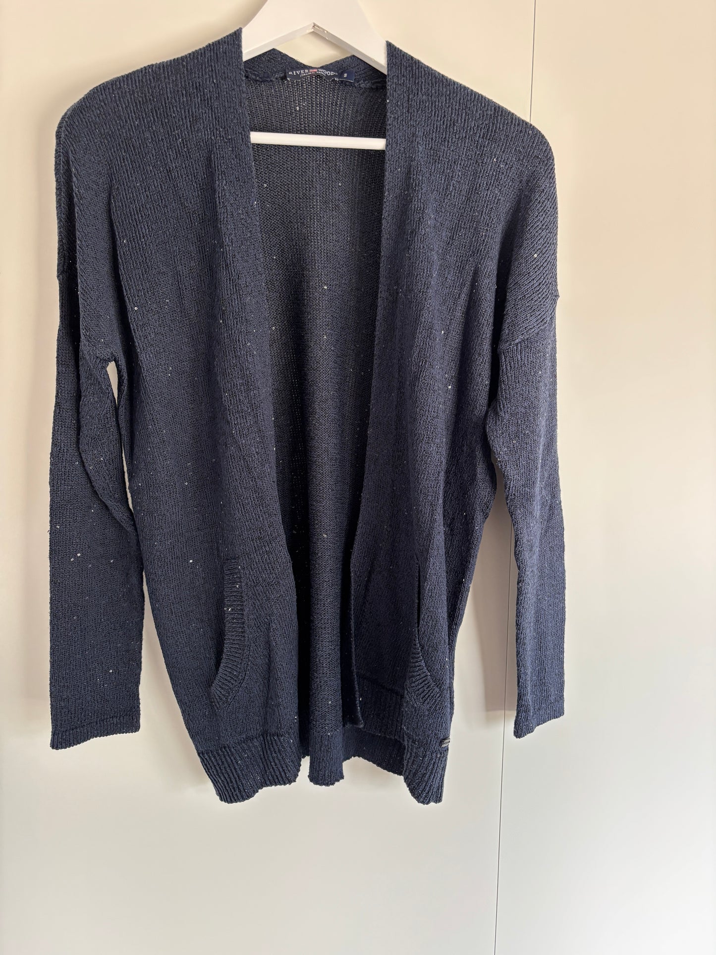 Marineblauwe vest met glitters