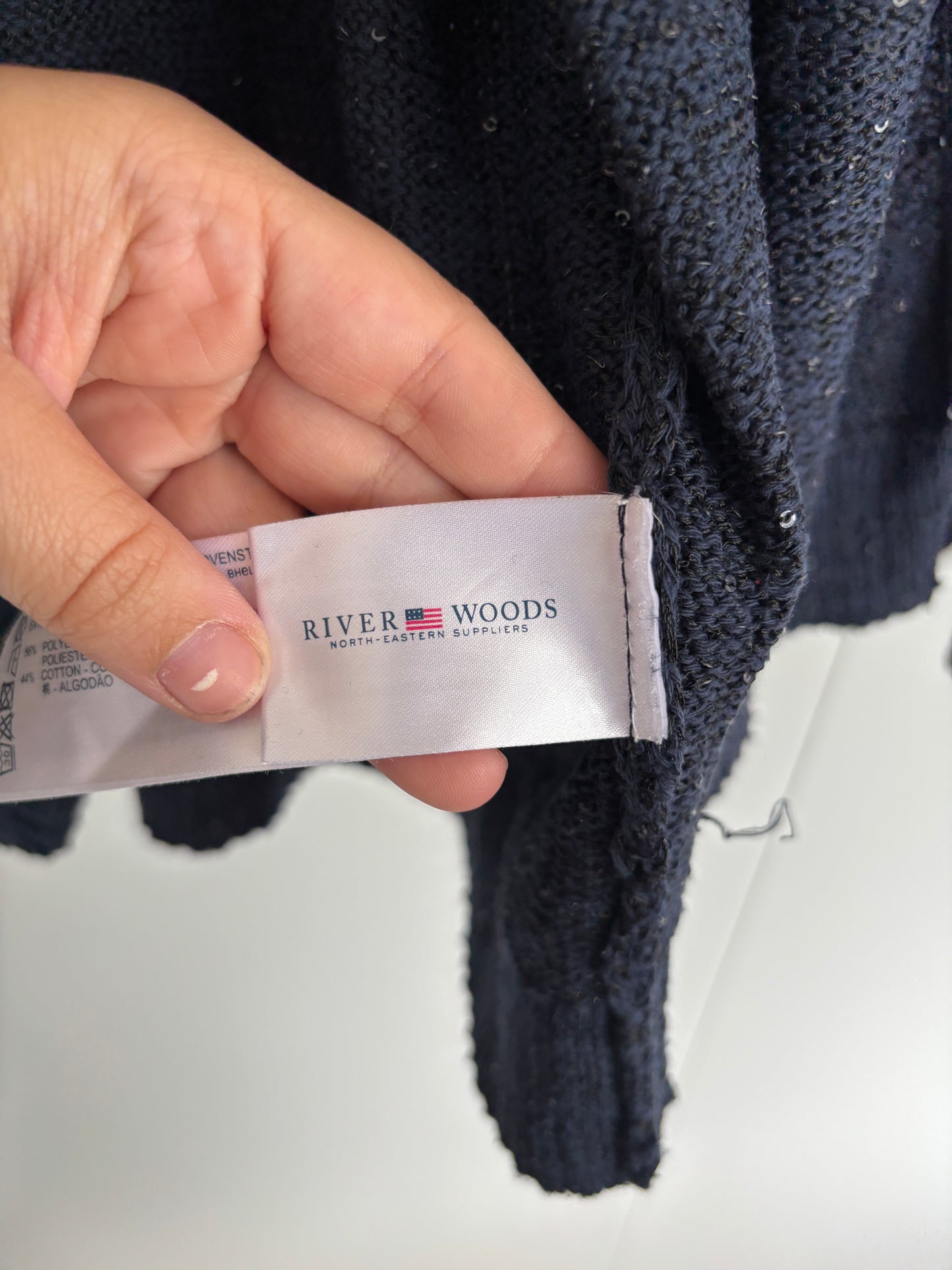 Marineblauwe vest met glitters