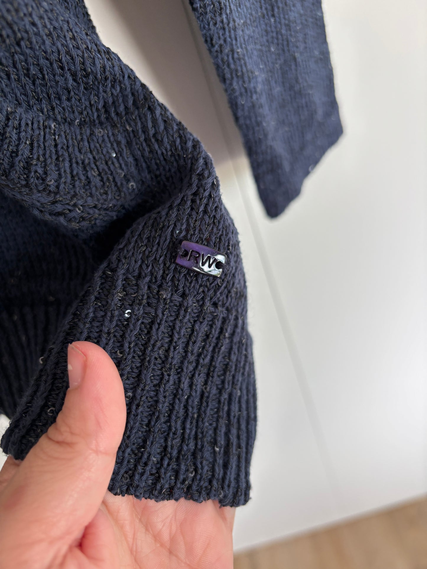 Marineblauwe vest met glitters