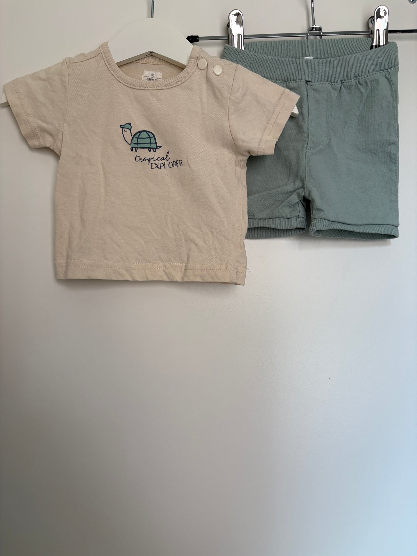 Setje met schildpad: T-shirt en shortje