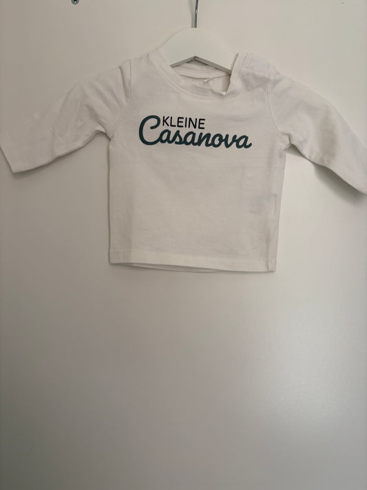 Witte longsleeve "Kleine Casanova"