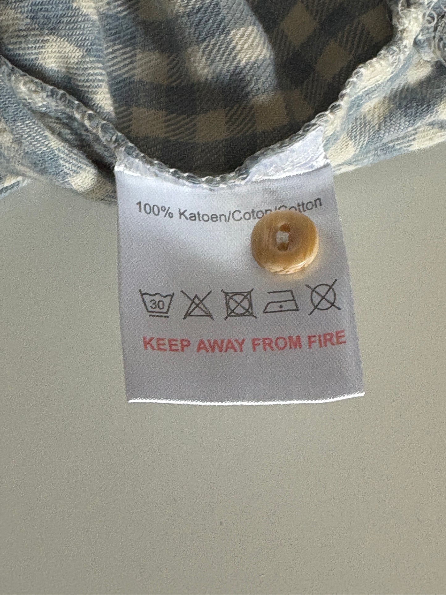 Setje: geruite hemdje en jeansbroekje