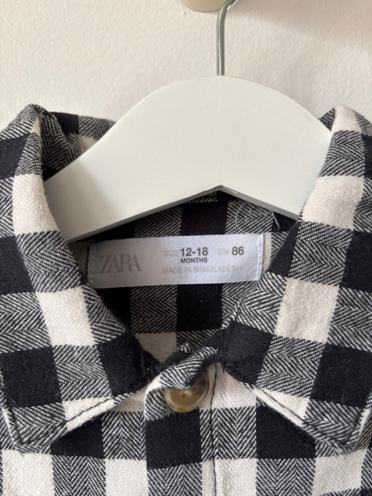 Zara geruite hemd 86 - zeer goede staat ⭐