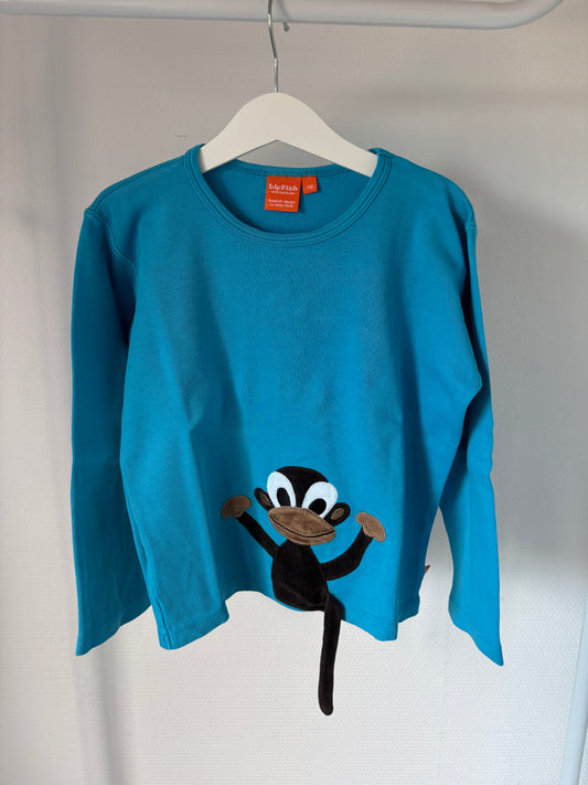Blauwe longsleeve met aap