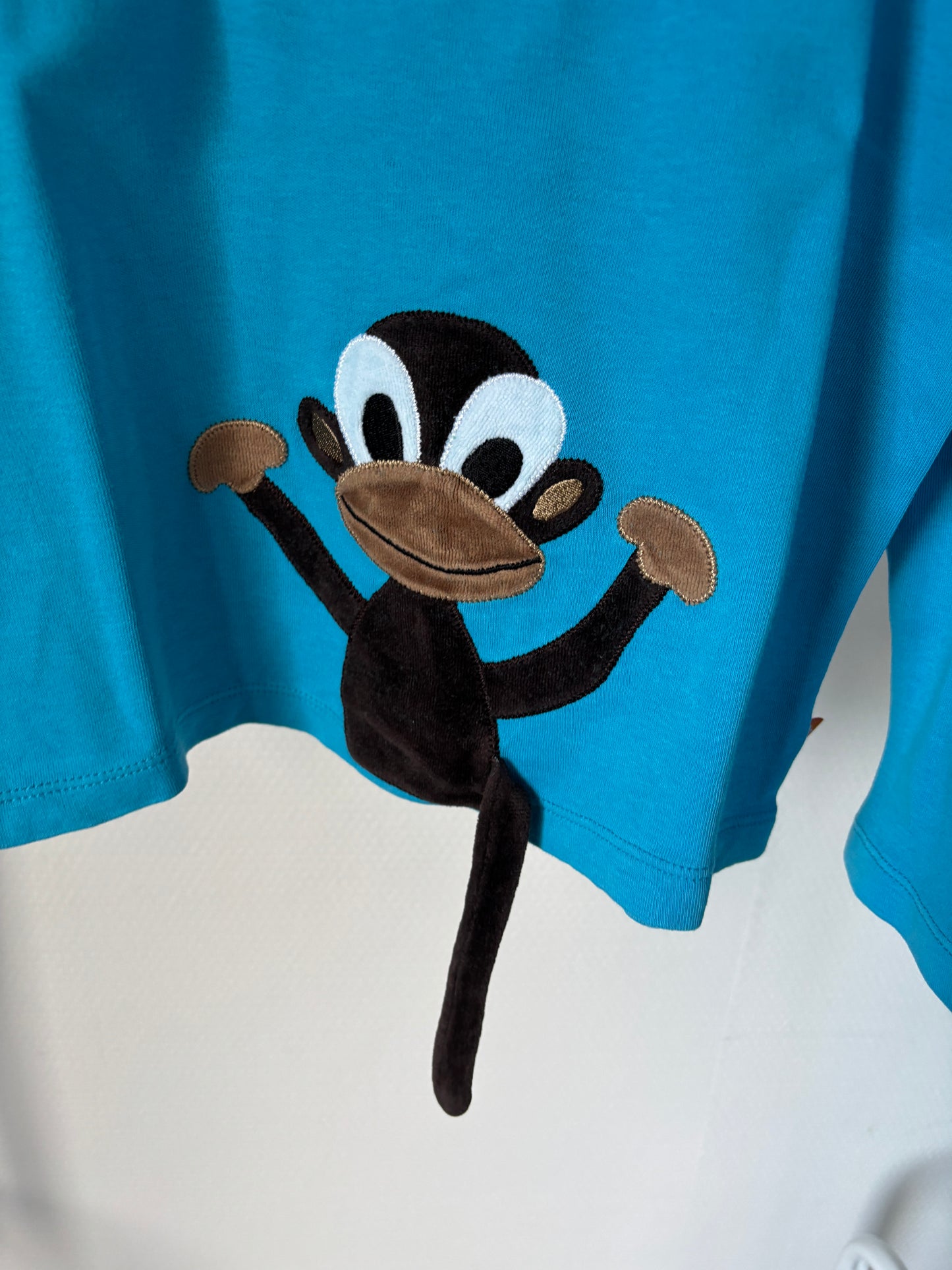 Blauwe longsleeve met aap