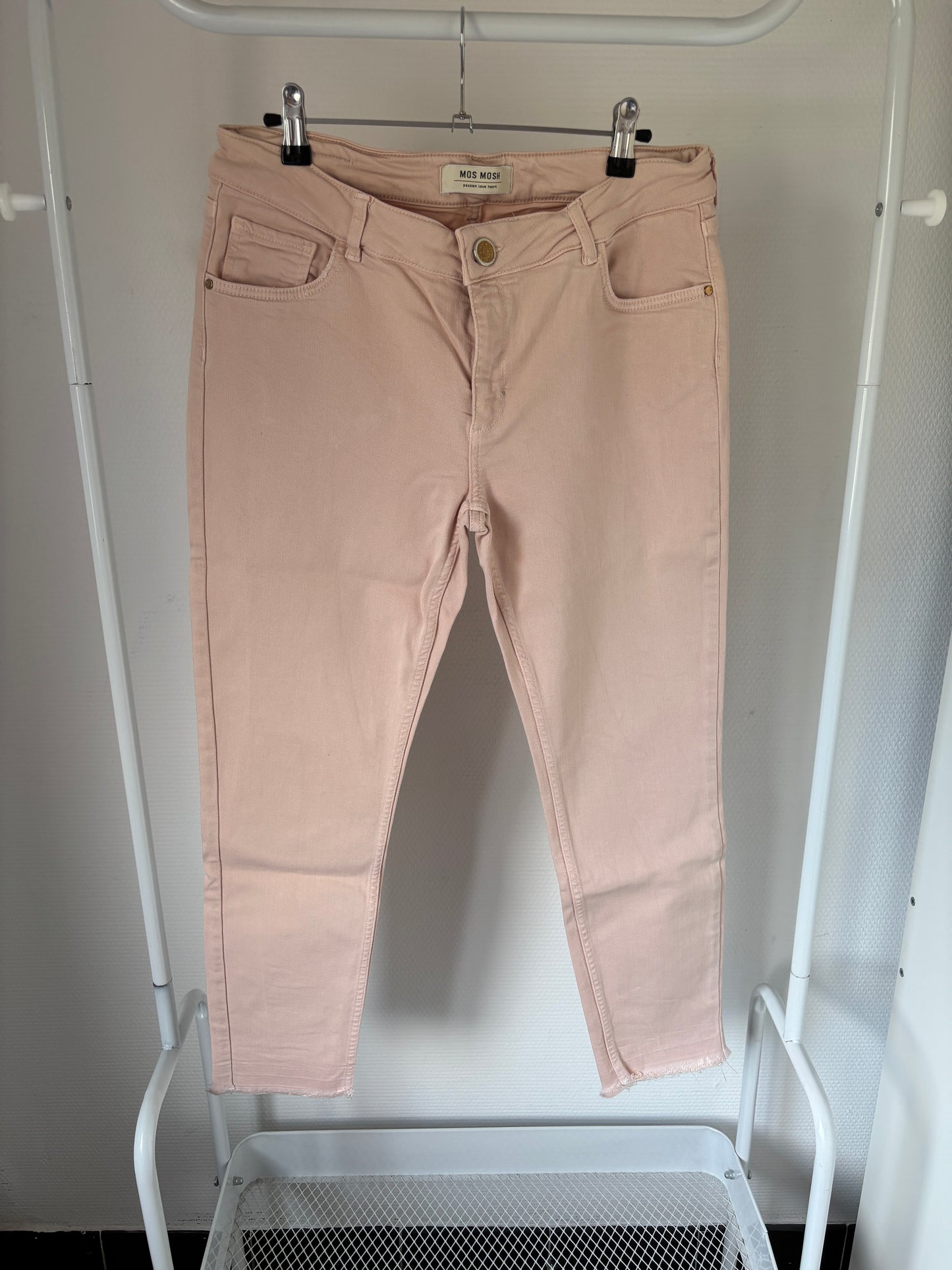 Lichtroze jeansbroek