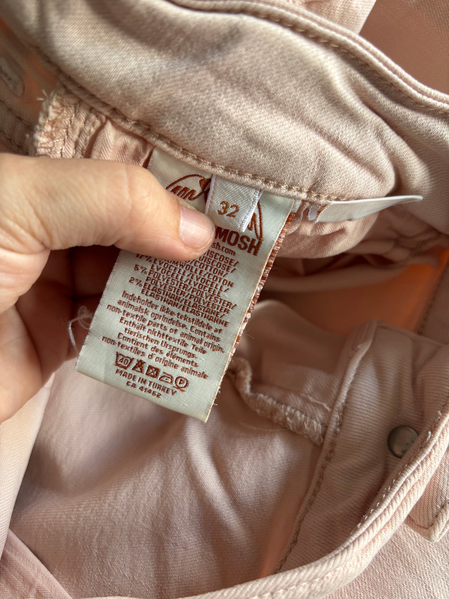 Lichtroze jeansbroek