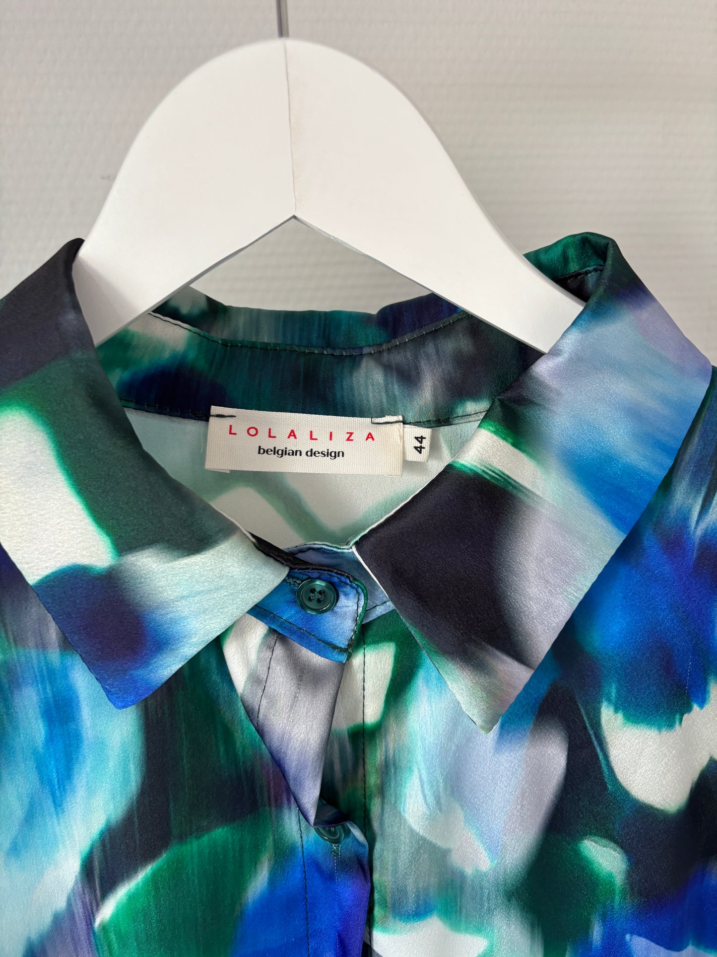 Blauwgroene lange jurk