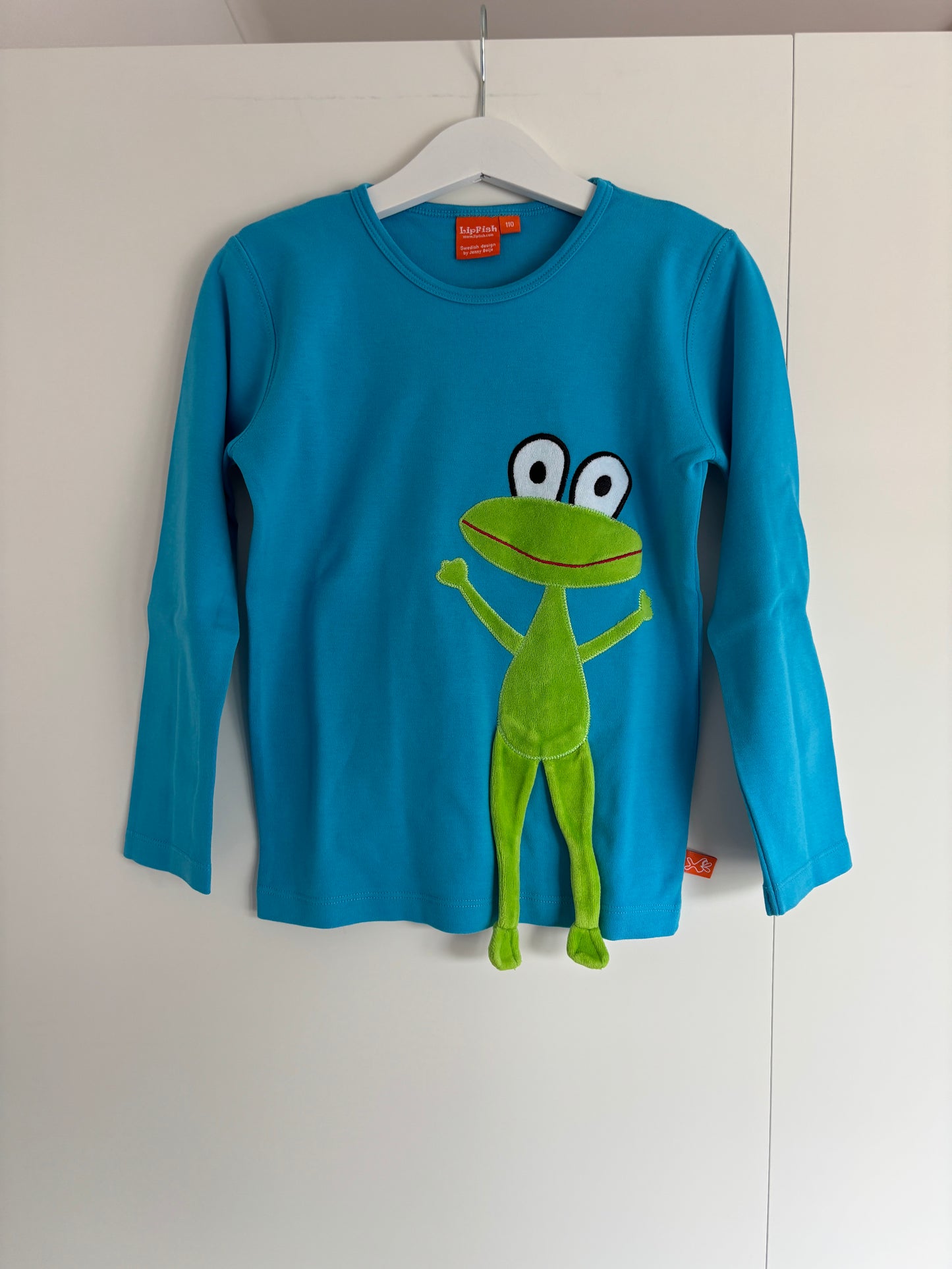 Lichtblauwe longsleeve met kikker