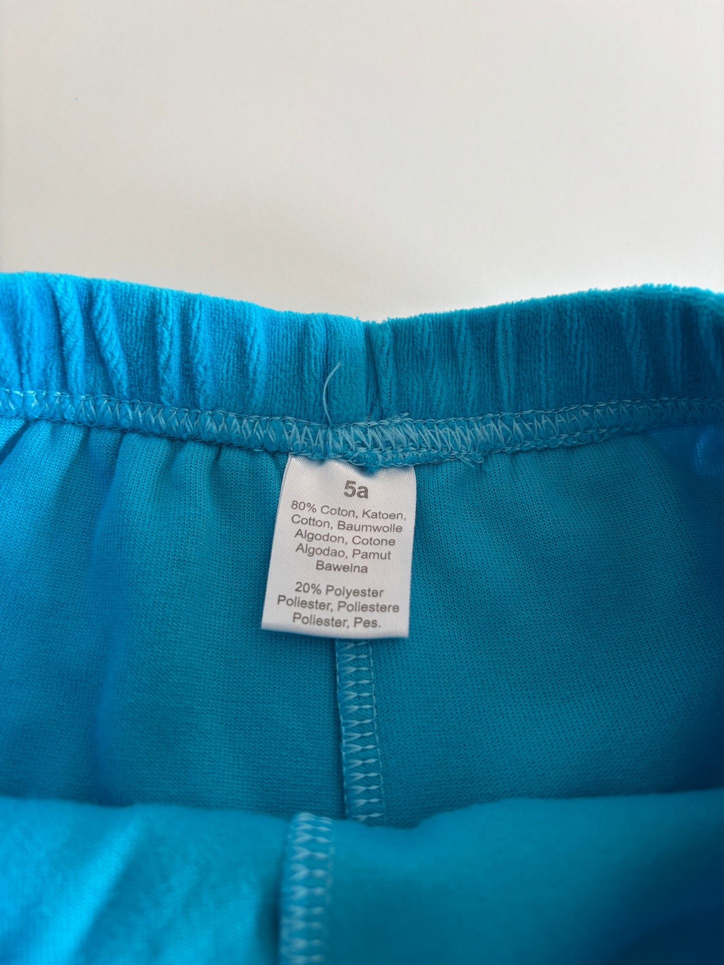 Lichtblauw shortje in badstof