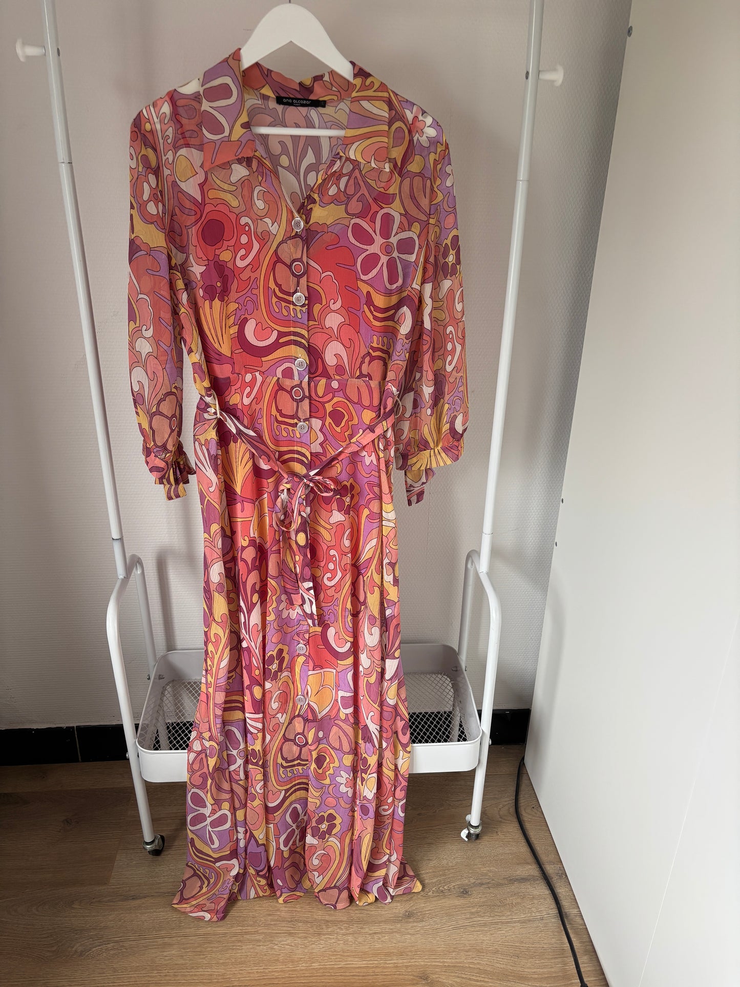 Pastelkleurige lange jurk