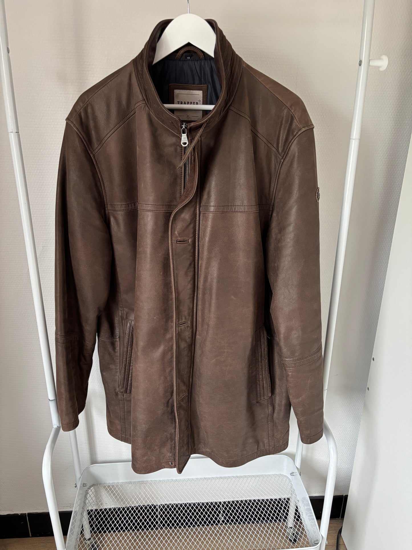 Bruine lederen jas
