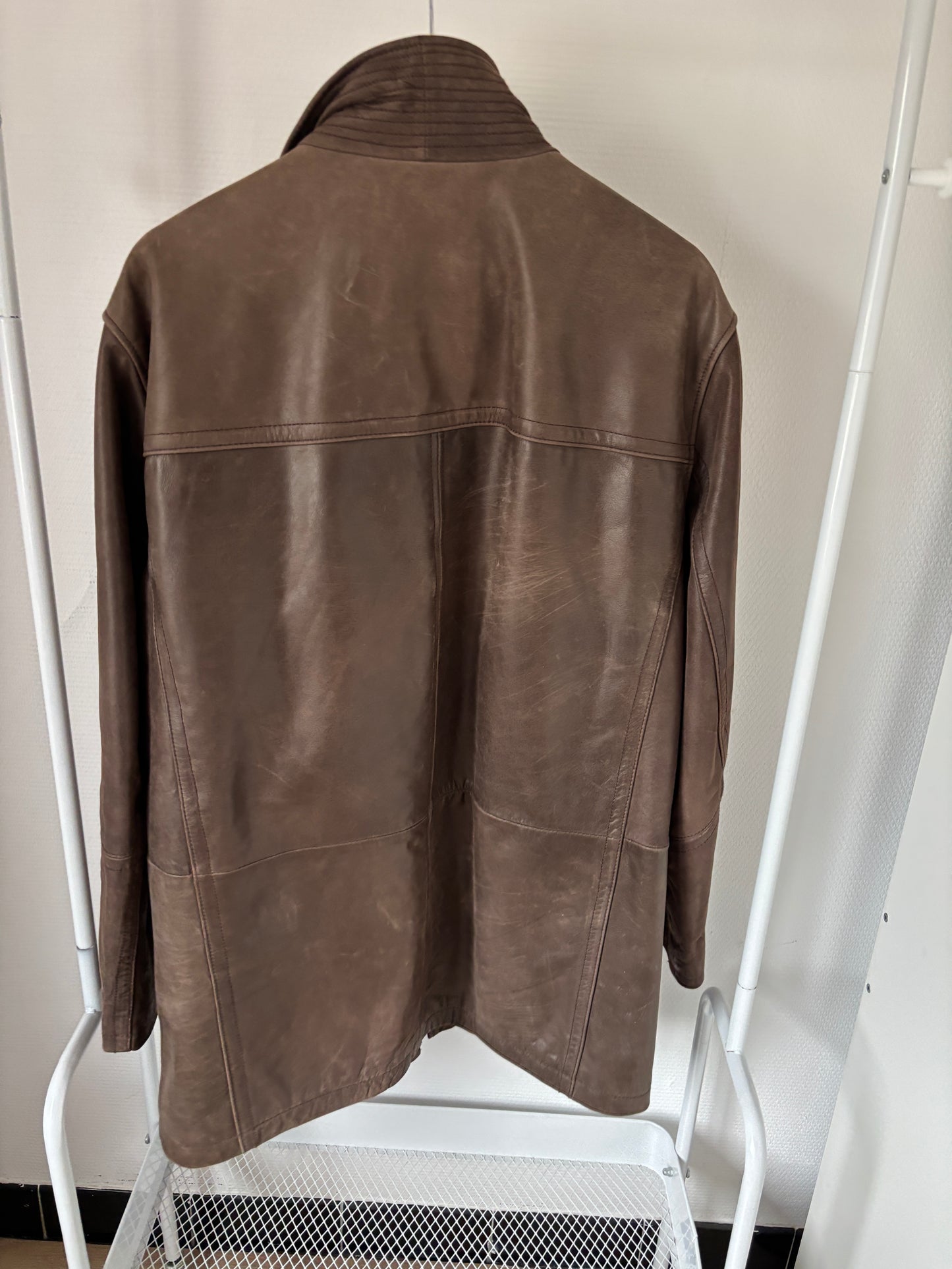 Bruine lederen jas