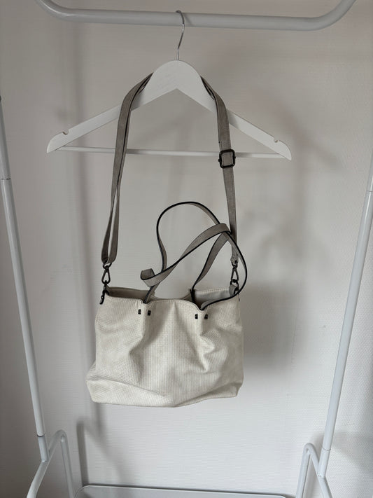 Witte schouder-/handtas
