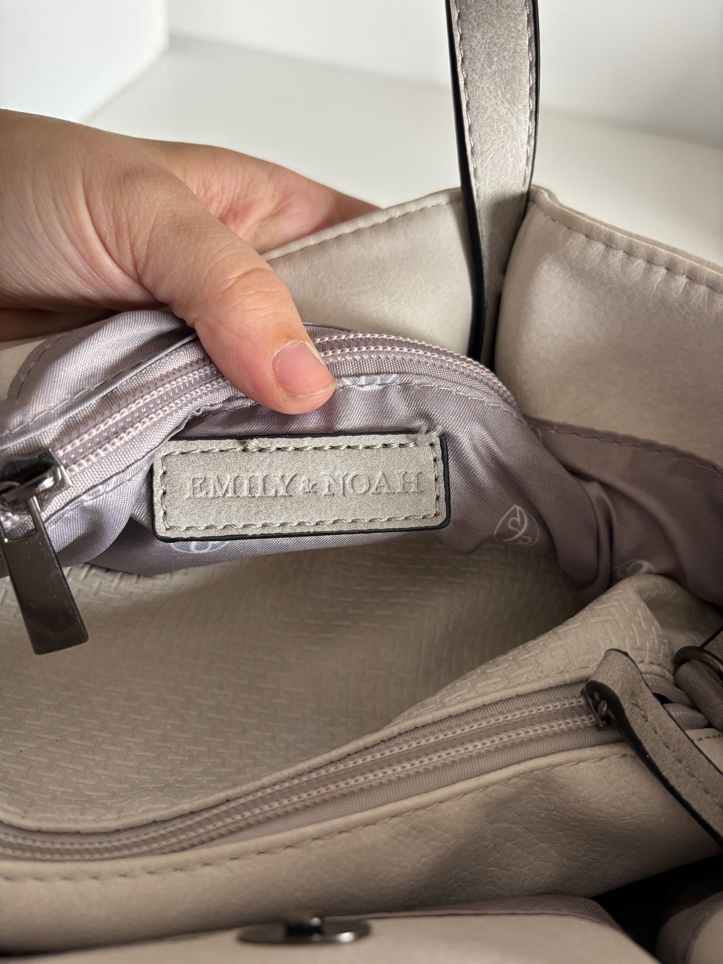 Witte schouder-/handtas