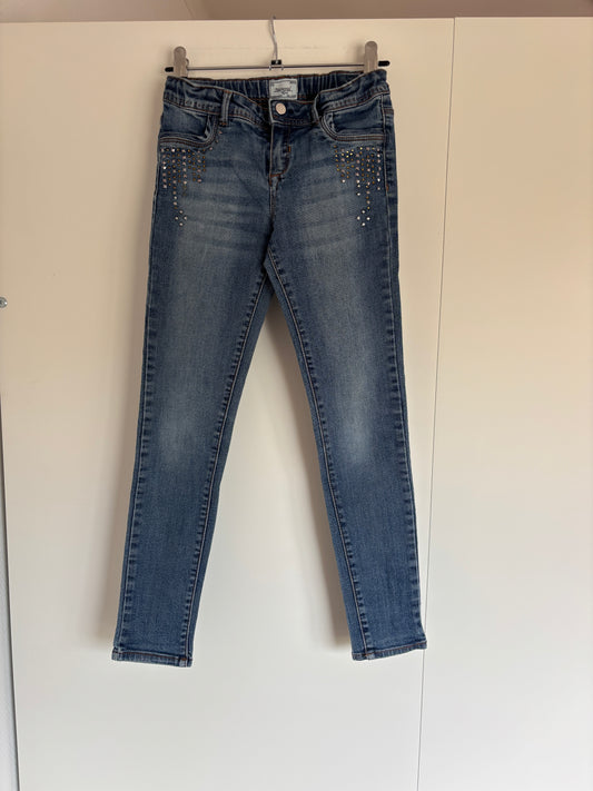 Jeansbroek met steentjes
