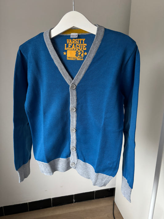 Blauwe cardigan