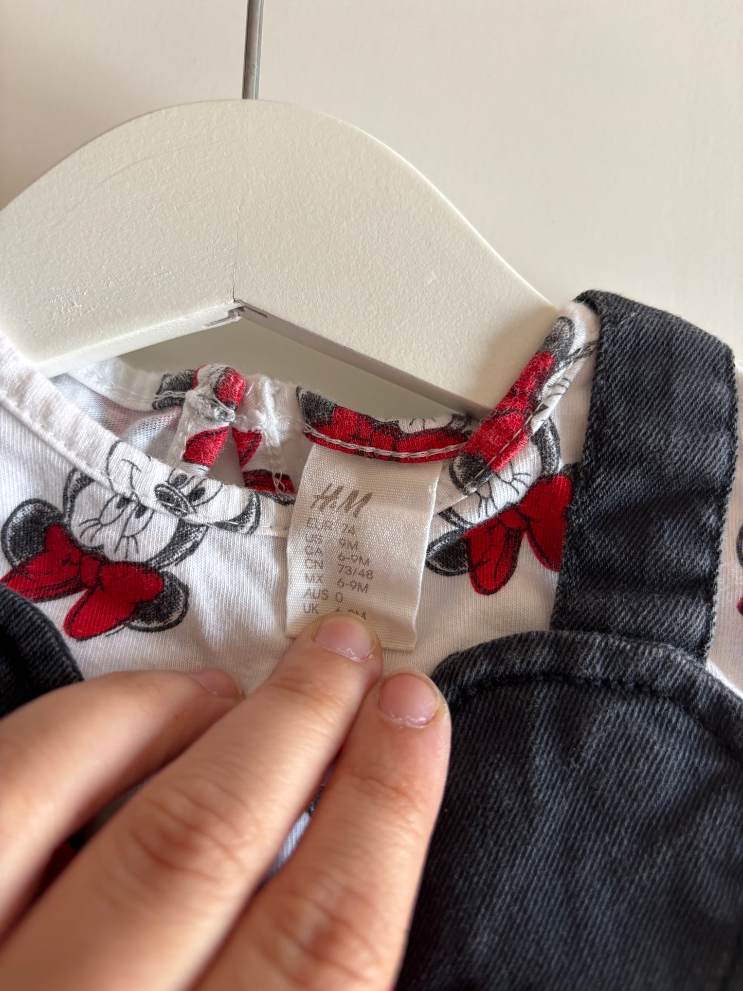 Minnie Mouse setje: jeansjurkje en longsleeve