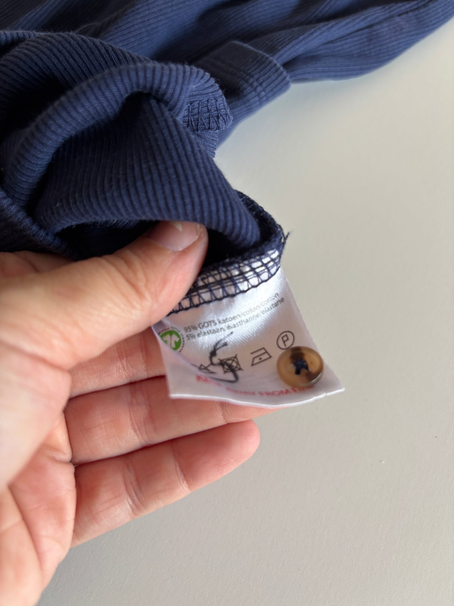 Marineblauwe ribjumpsuit