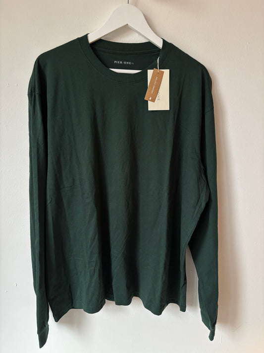 Donkergroene longsleeve | Pier One | L