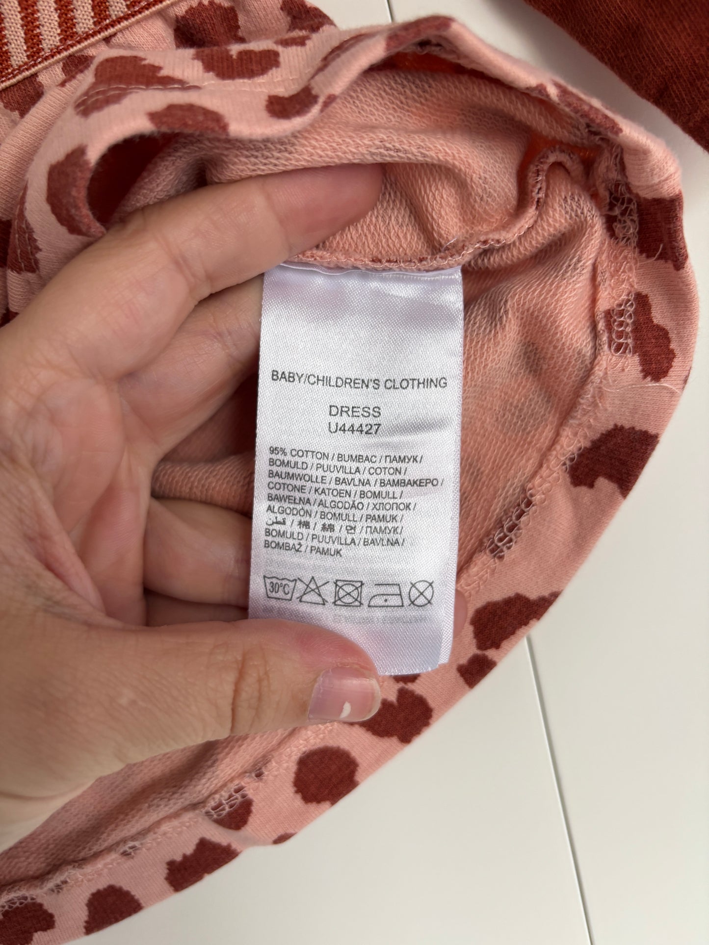 Bruine jurk met lange mouwen "Hey tiger"