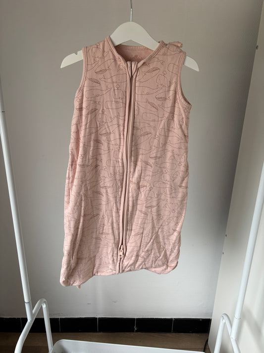 Lichtroze slaapzak met walvissen