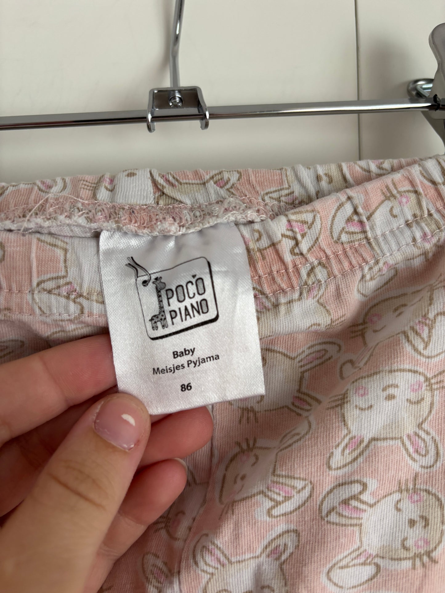 Lichtroze tweedelige pyjama