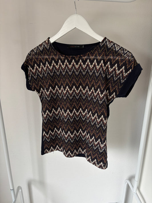 Zwarte gestreepte blouse