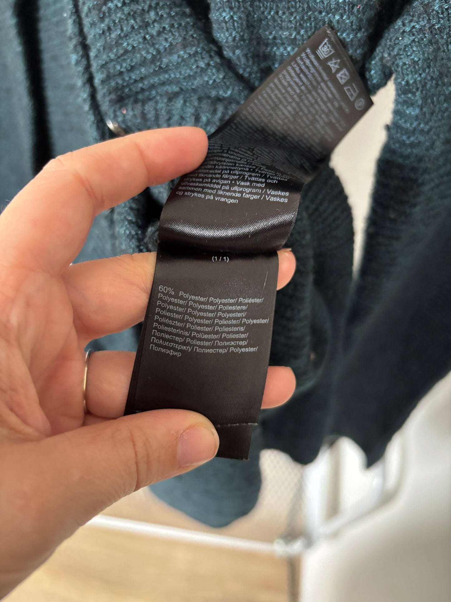 Blauwgroene cardigan