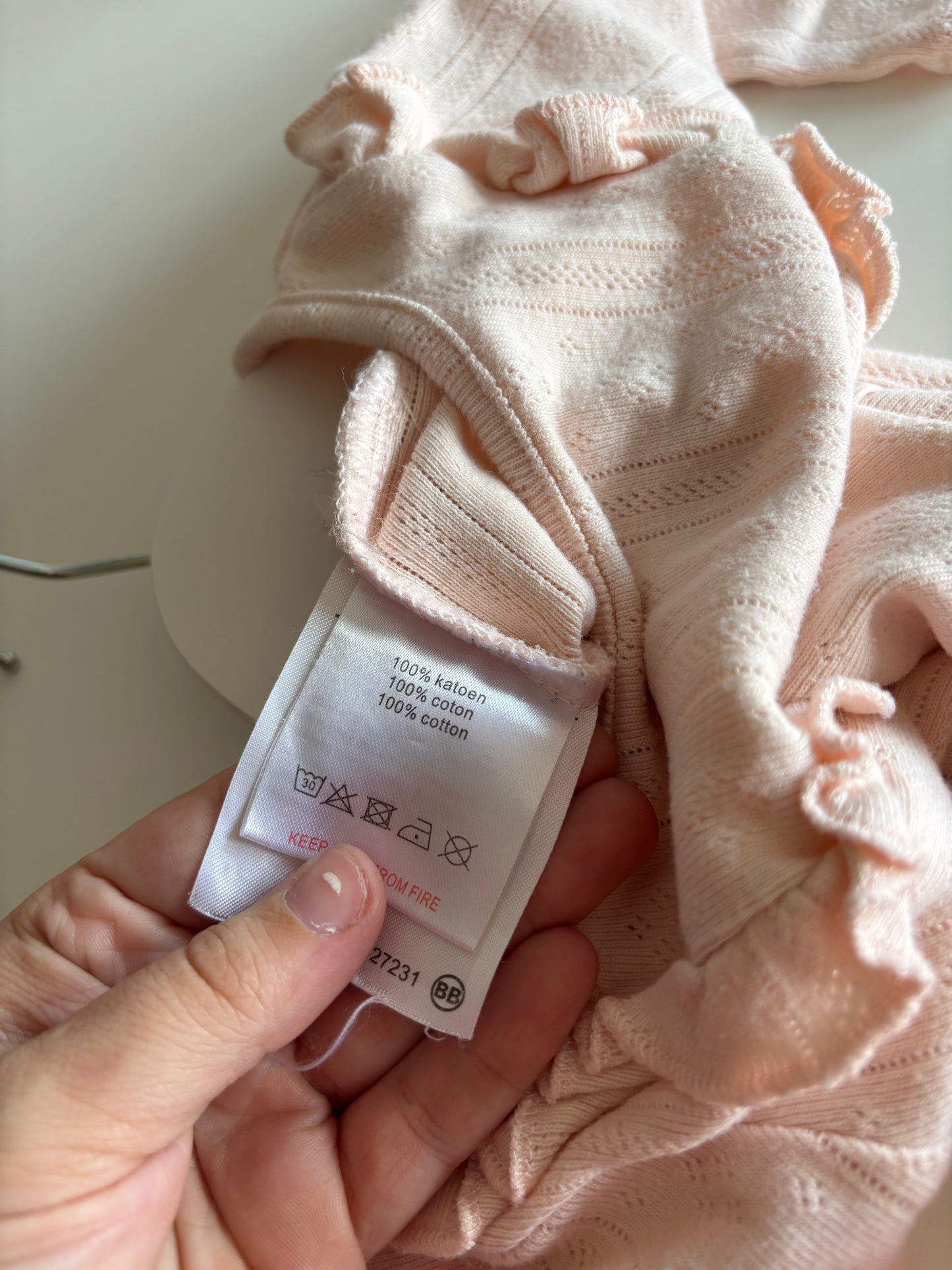 Lichtroze eendelige pyjama