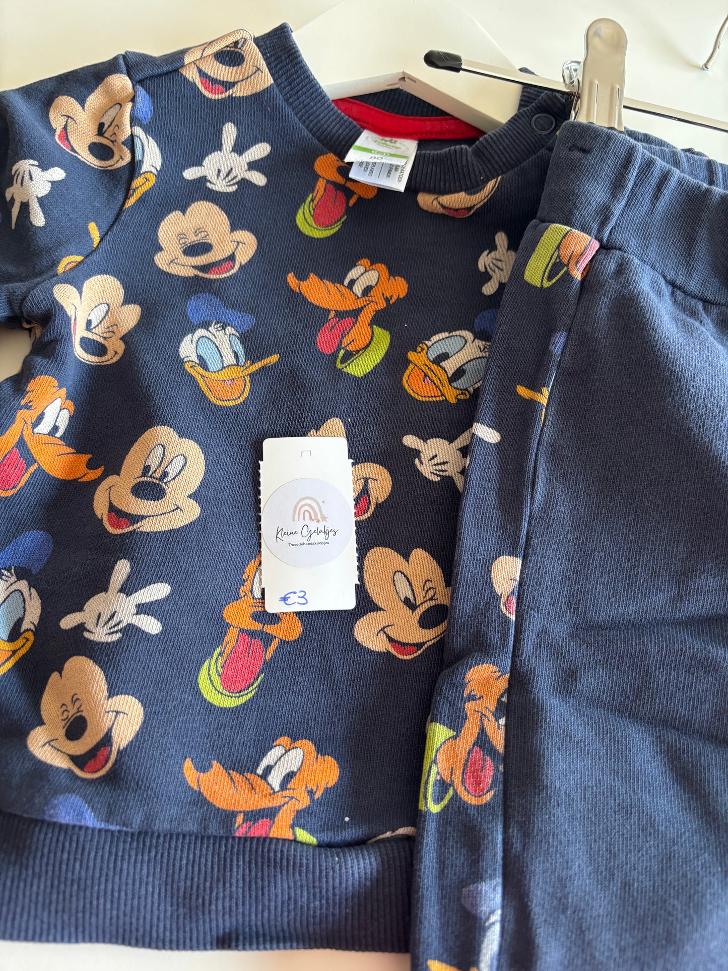 Marineblauw setje Mickey Mouse: Sweater en joggingbroek