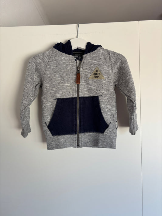 Grijze vest met capuchon