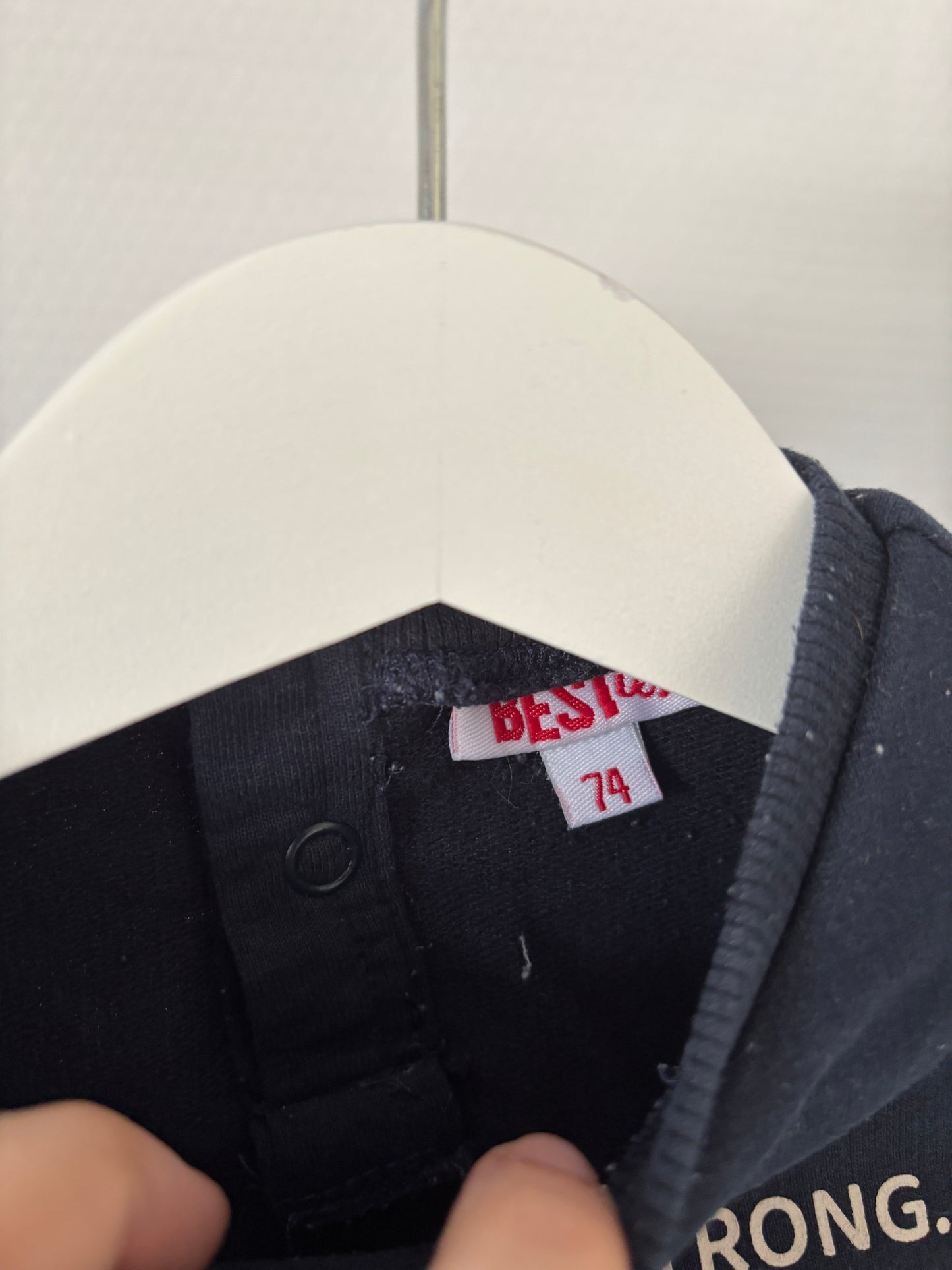 Marineblauwe sweater "Strong like daddy"