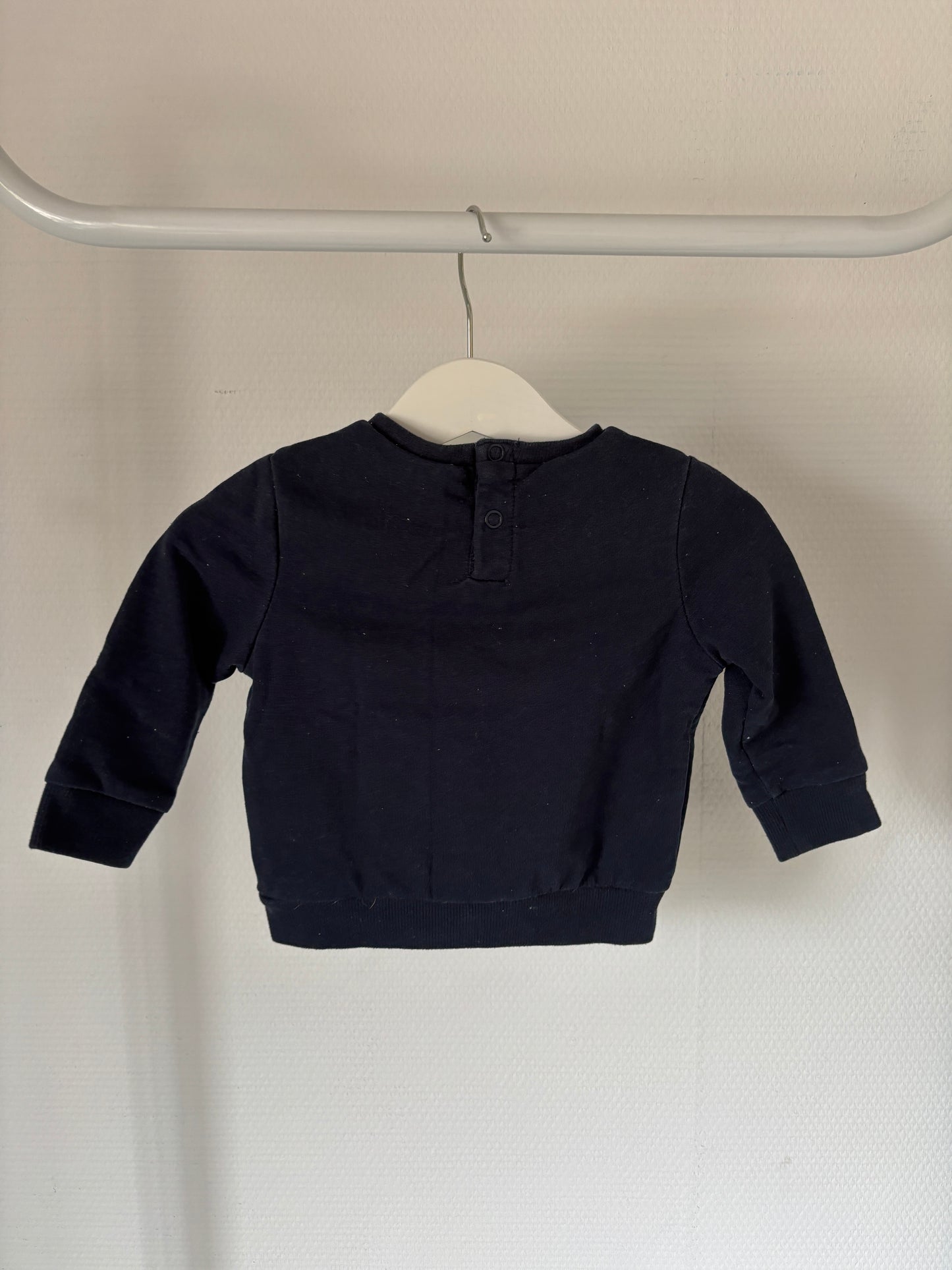 Marineblauwe sweater "Strong like daddy"