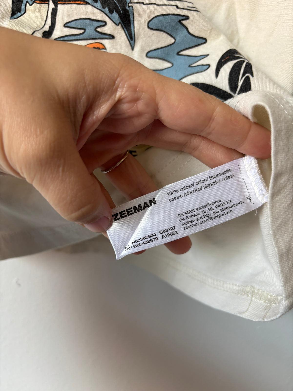 Crèmekleurige T-shirt | Zeeman | 92