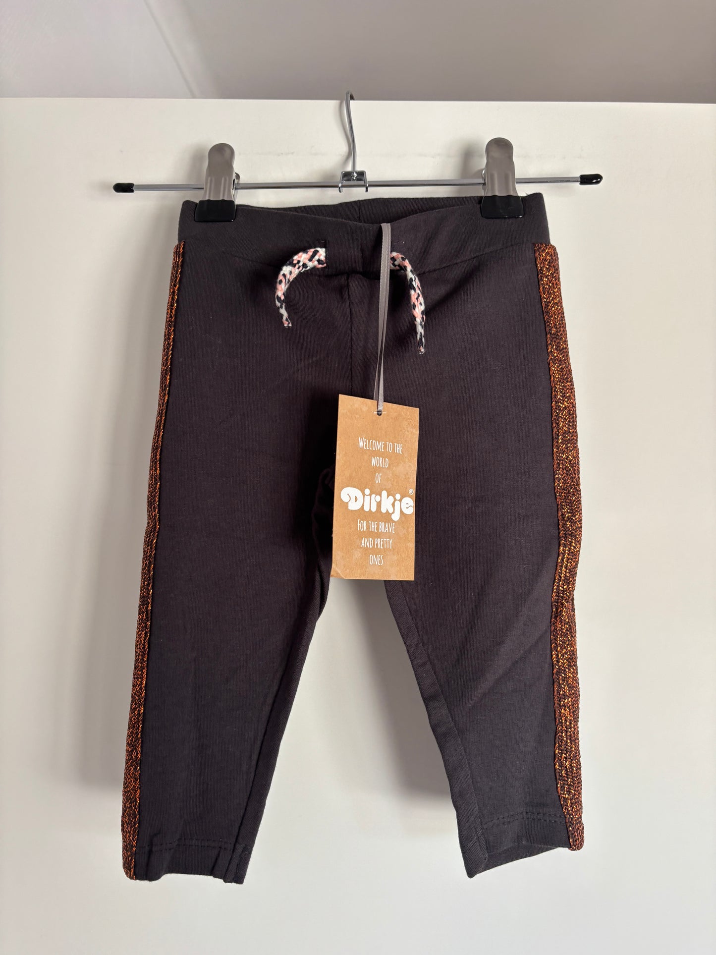 Donkergrijze legging met glitterrand