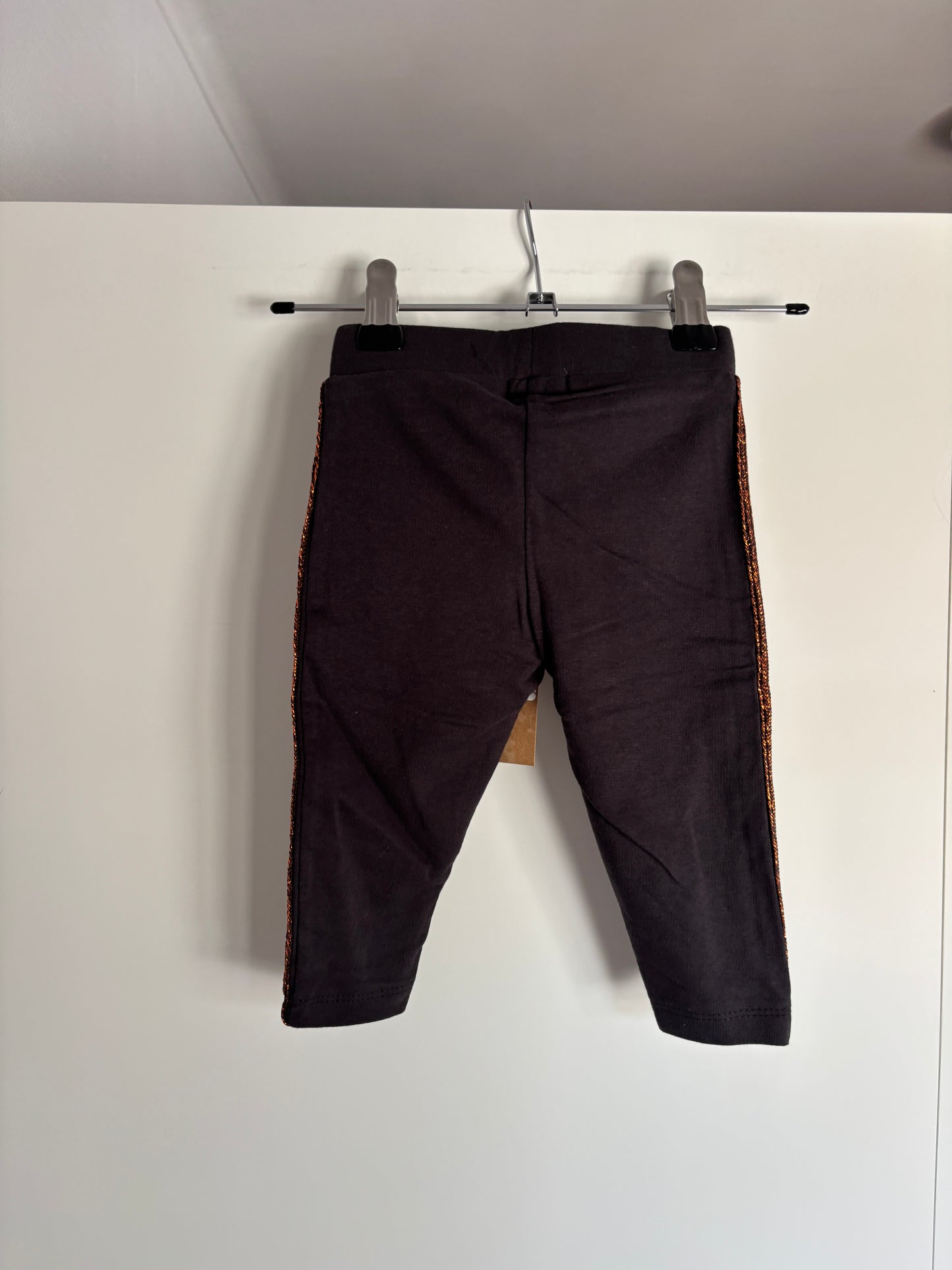 Donkergrijze legging met glitterrand