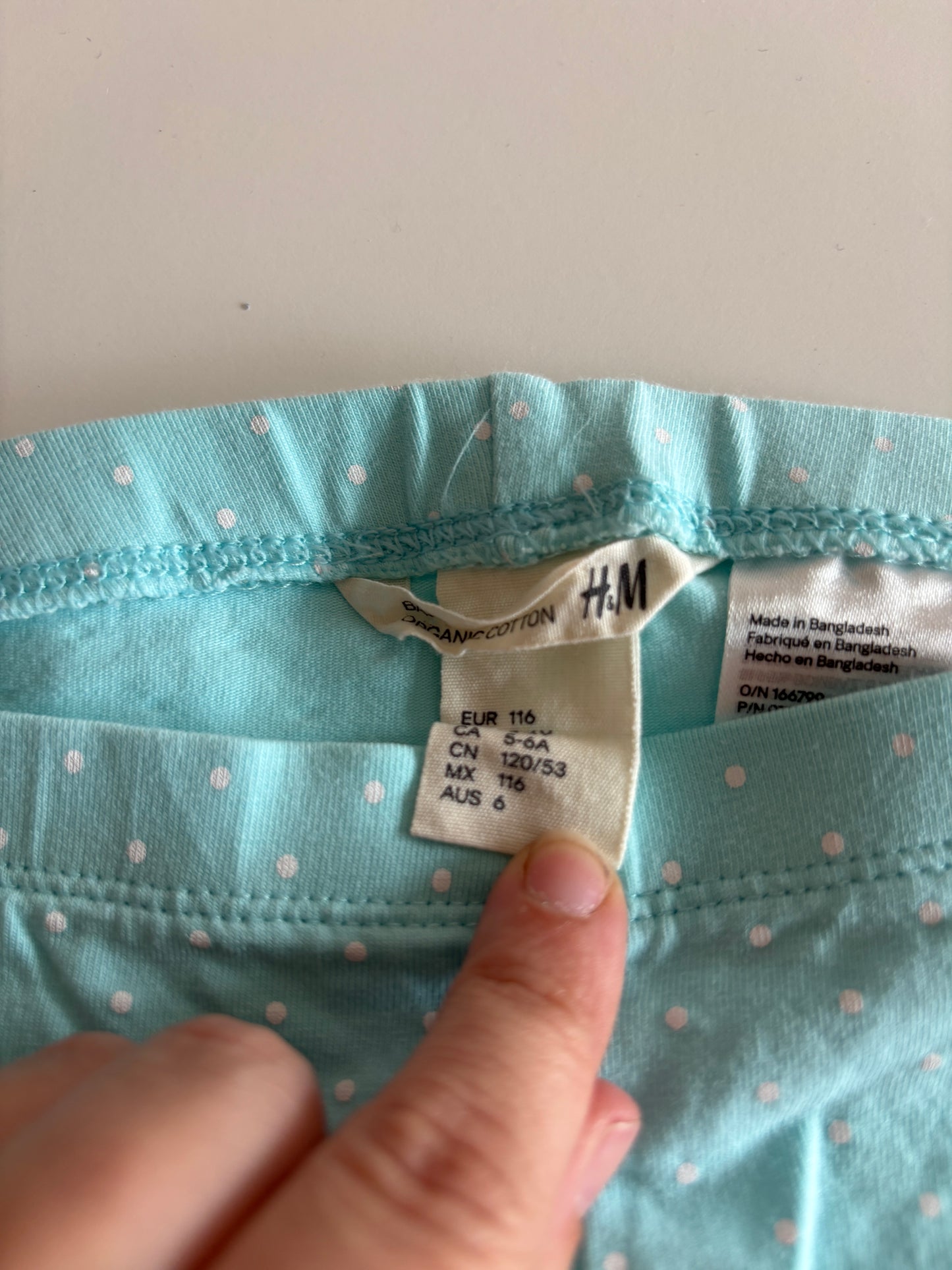 Lichtblauwe gestippelde legging