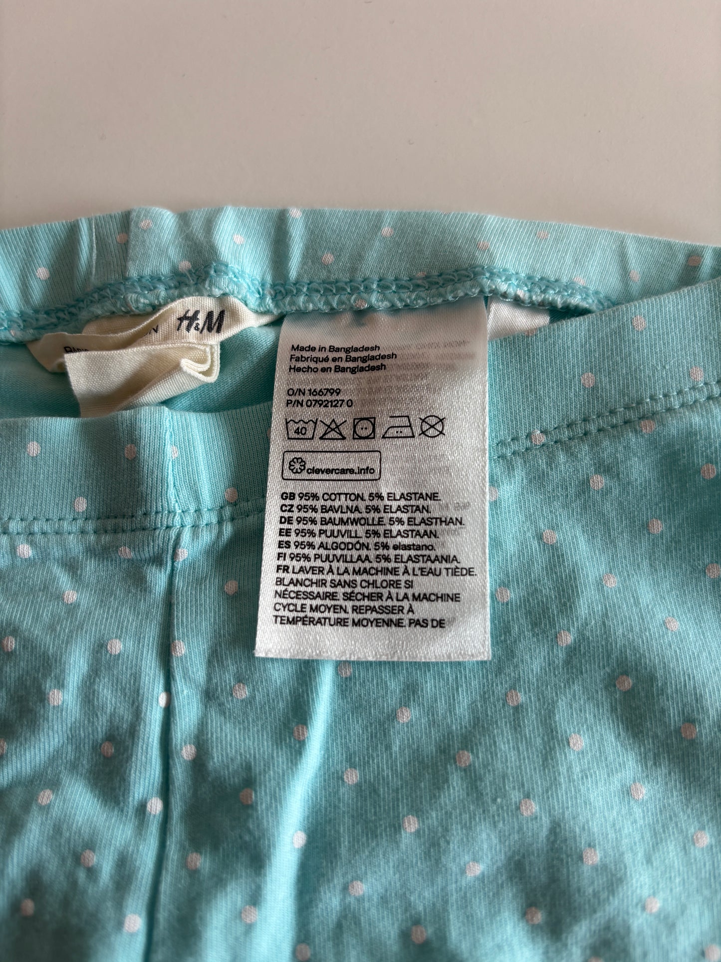 Lichtblauwe gestippelde legging