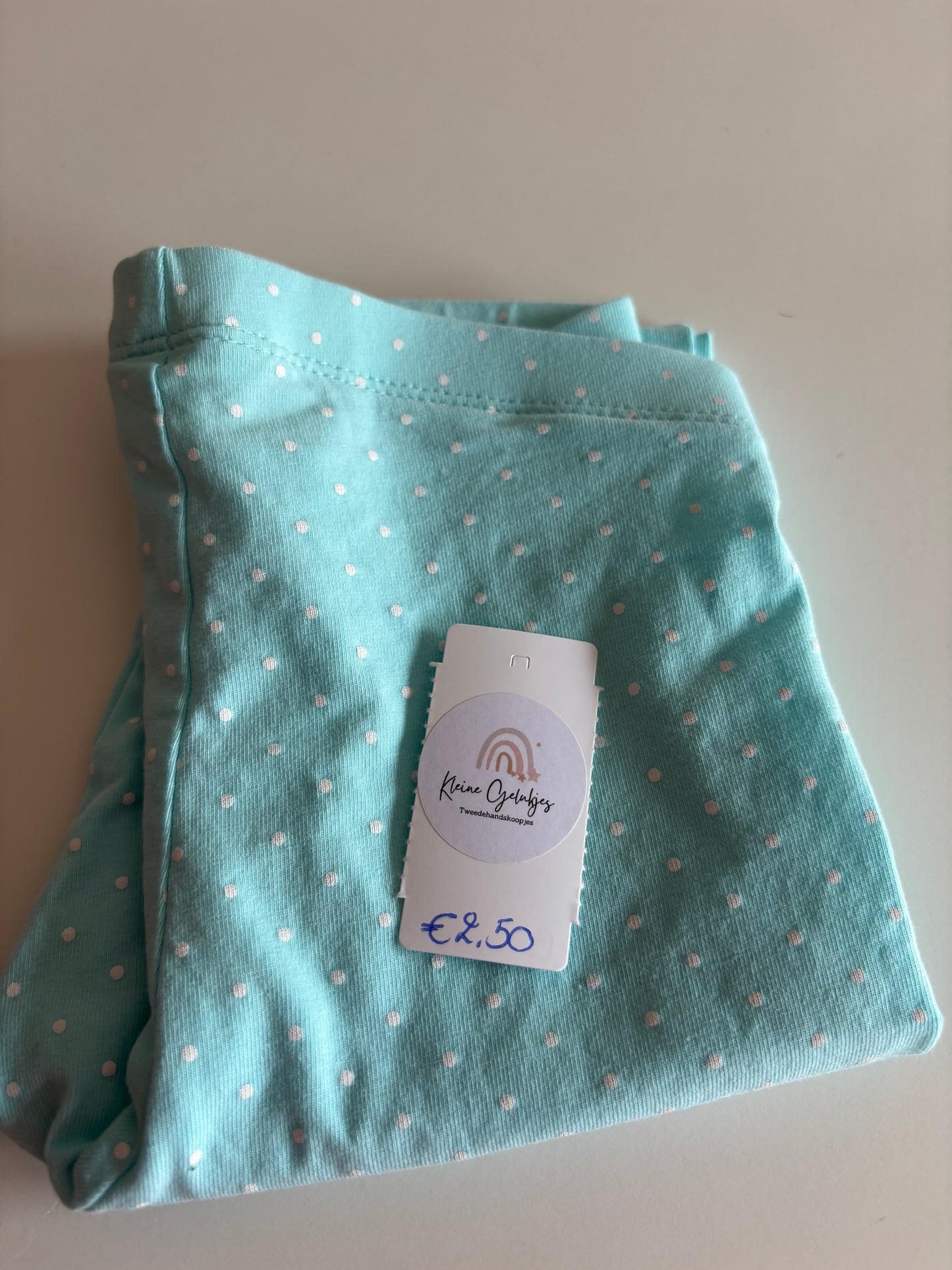 Lichtblauwe gestippelde legging