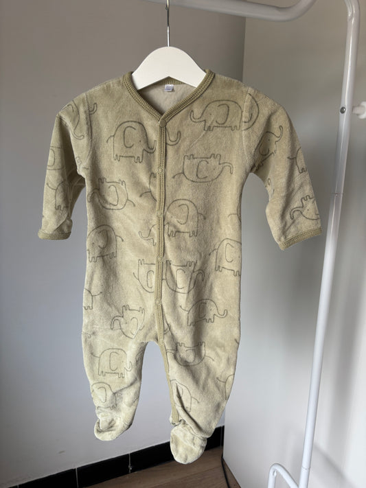 Khaki eendelige winterpyjama