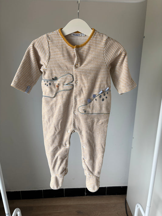 Gestreepte eendelige winterpyjama